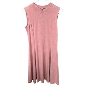 Women's Basic Sleeveless, Casual Dress, Soft Stretch Cotton, Mauve Pink,  Size L